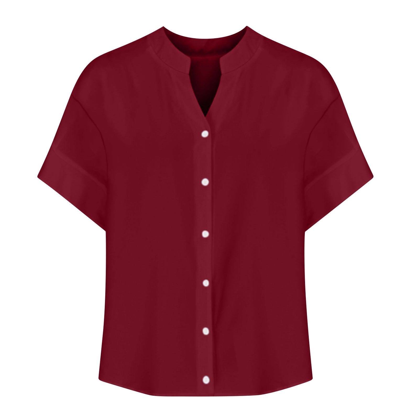 thumbnail image 4 of Camisa informal con botones para mujer para el día a día: top ligero de verano con diseño versátil, color liso y fácil cuidado., 4 of 4